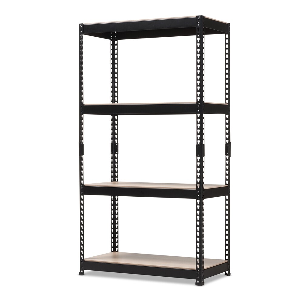 BAXTON STUDIO CODY BLACK METAL 4-SHELF MULTIPURPOSE SHELVING RACK