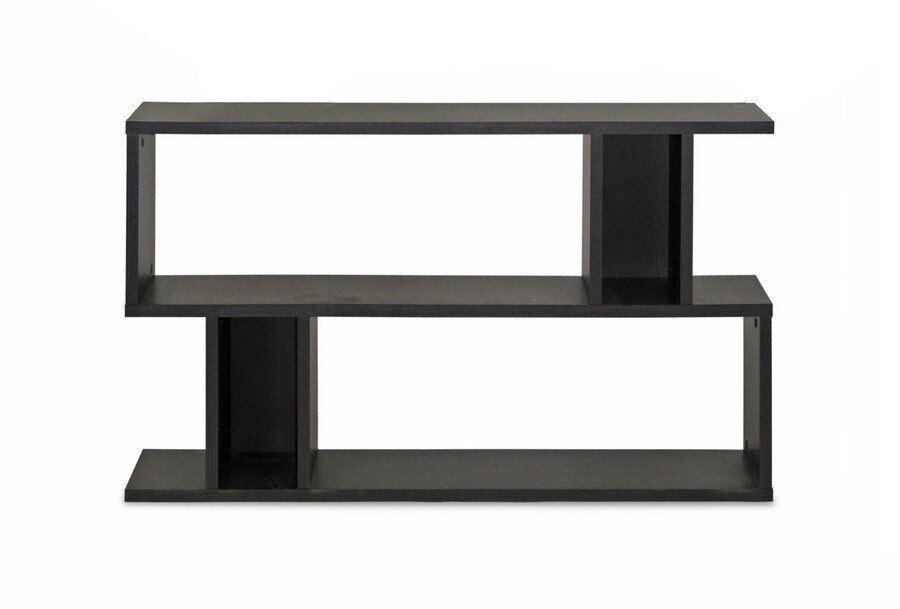 BAXTON STUDIO GOODWIN 2-LEVEL DARK BROWN MODERN BOOKSHELF
