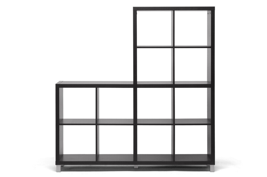 BAXTON STUDIO BARNES WHITE THREE-SHELF MODERN BOOKCASE
