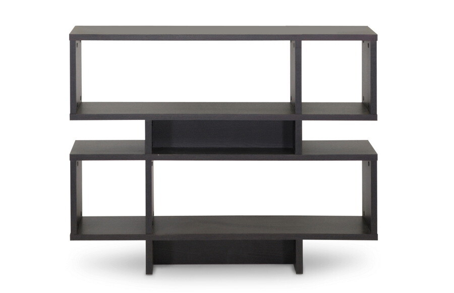 BAXTON STUDIO CASSIDY 4-LEVEL DARK BROWN MODERN BOOKSHELF