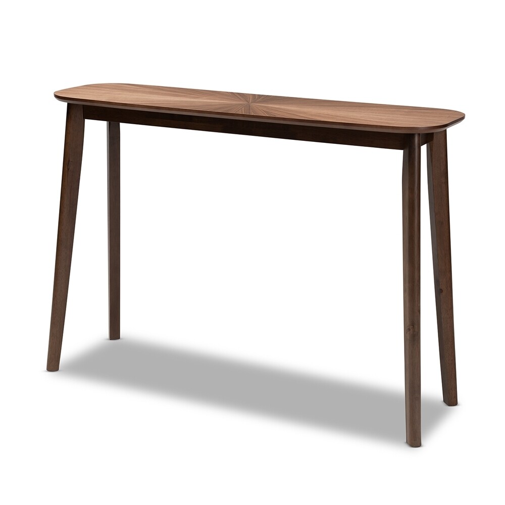 BAXTON STUDIO WENDY MID-CENTURY MODERN WALNUT FINISHED WOOD CONSOLE TABLE