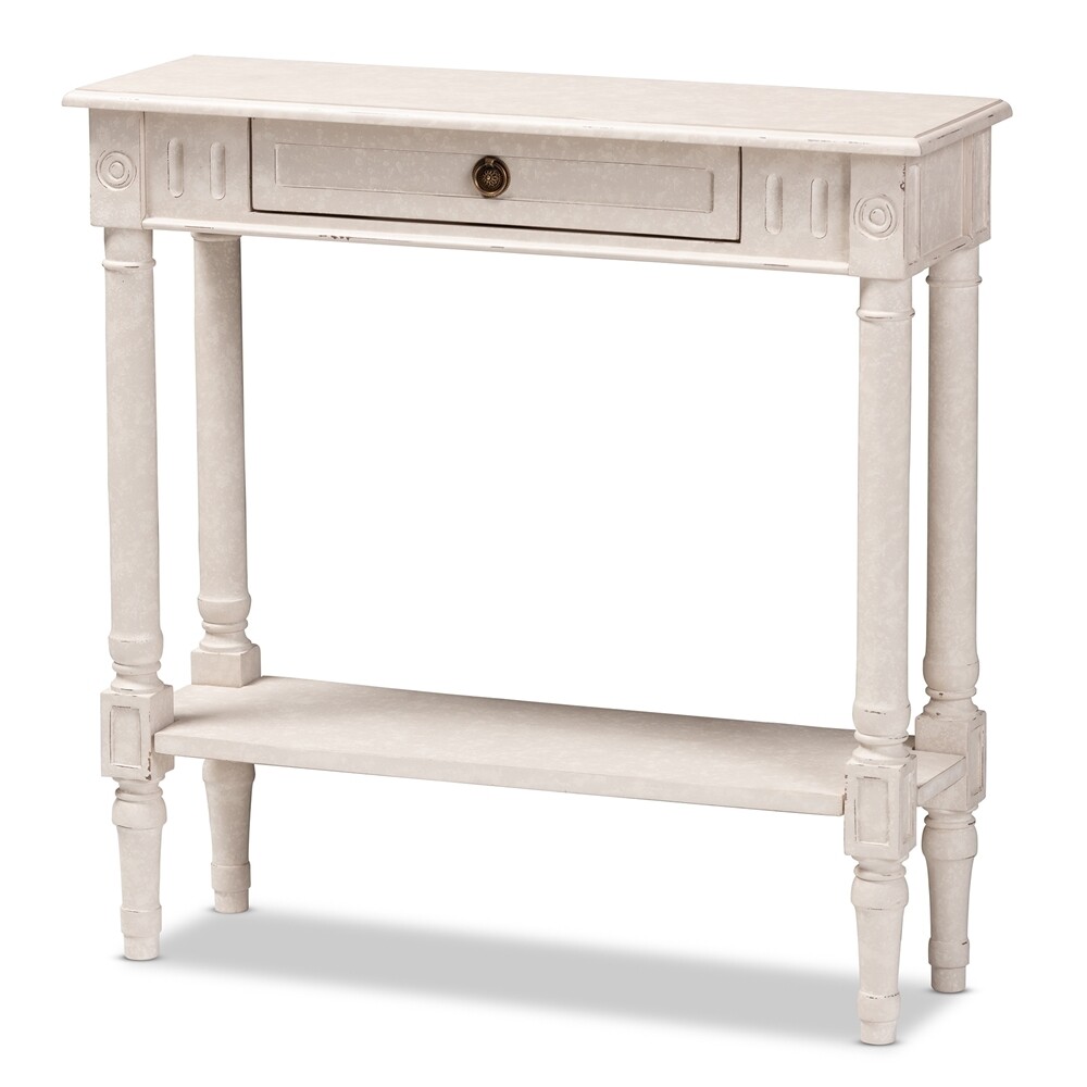 BAXTON STUDIO ARIELLA COUNTRY COTTAGE FARMHOUSE WHITEWASHED 1-DRAWER CONSOLE TABLE

Item #: RAM19-Whitewashed-ST