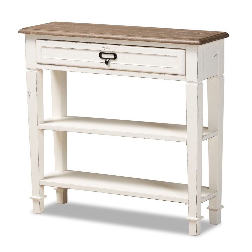 BAXTON STUDIO DAUPHINE TRADITIONAL FRENCH ACCENT CONSOLE TABLE-1 DRAWER