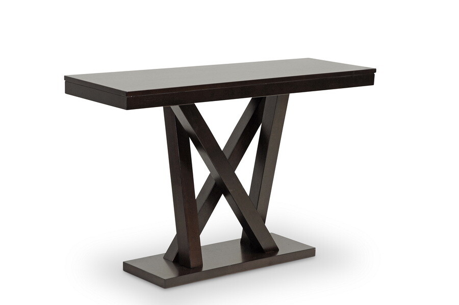 BAXTON STUDIO EVERDON DARK BROWN MODERN SOFA TABLE