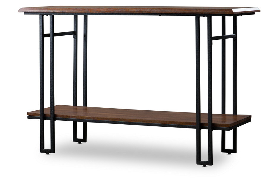 BAXTON STUDIO NEWCASTLE WOOD AND METAL CONSOLE TABLE
