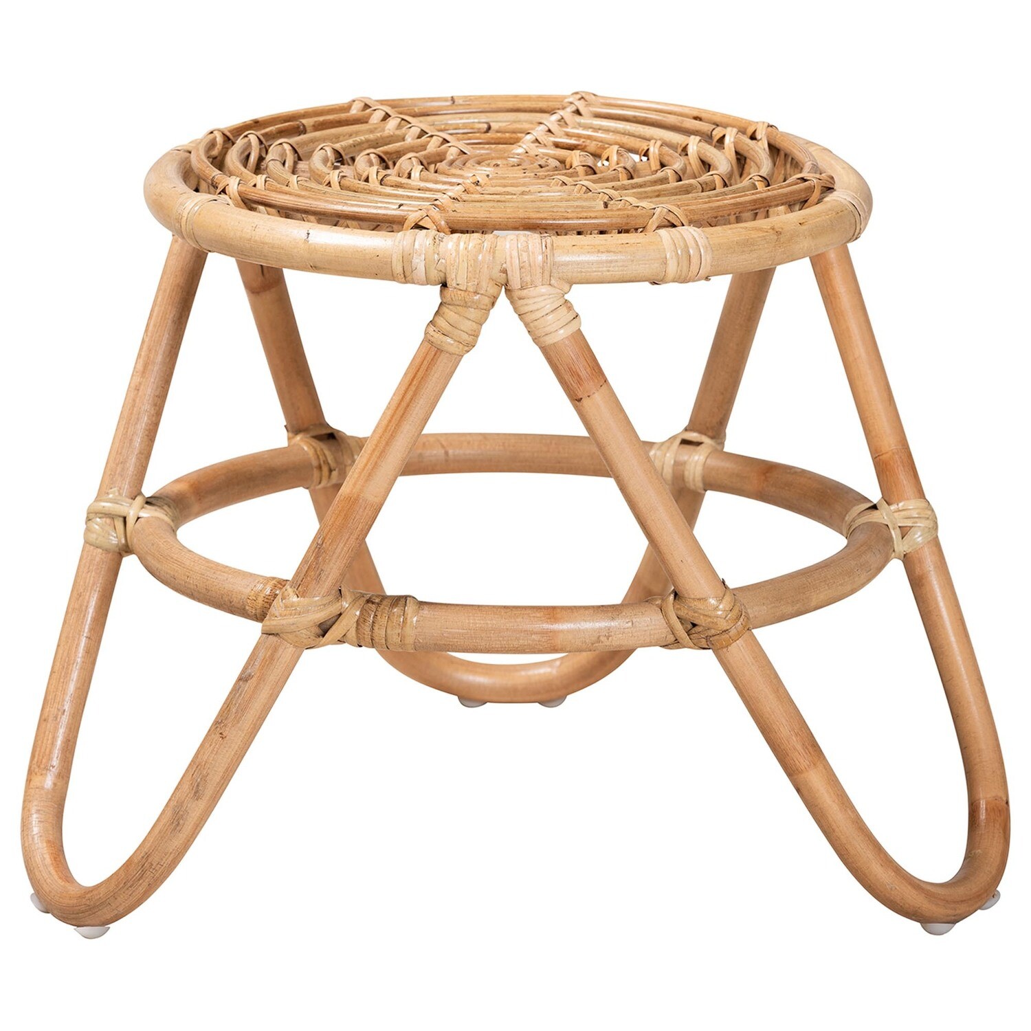 BALI & PARI JACINDA MODERN BOHEMIAN NATURAL BROWN RATTAN END TABLE