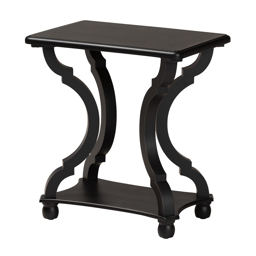 BAXTON STUDIO CIANNA CLASSIC AND TRADITIONAL BLACK WOOD END TABLE