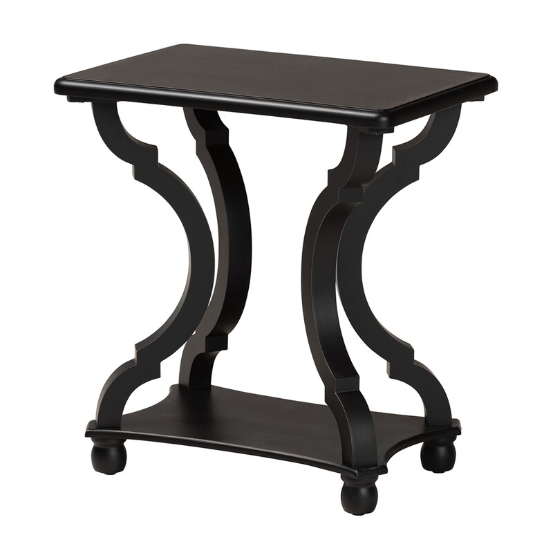 BAXTON STUDIO CIANNA CLASSIC AND TRADITIONAL BLACK WOOD END TABLE