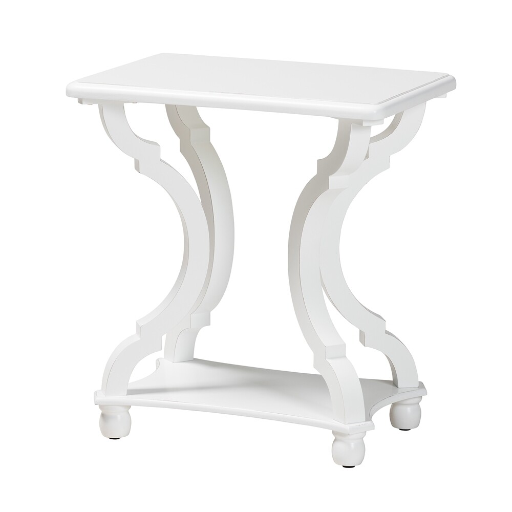 BAXTON STUDIO CIANNA CLASSIC AND TRADITIONAL WHITE WOOD END TABLE
