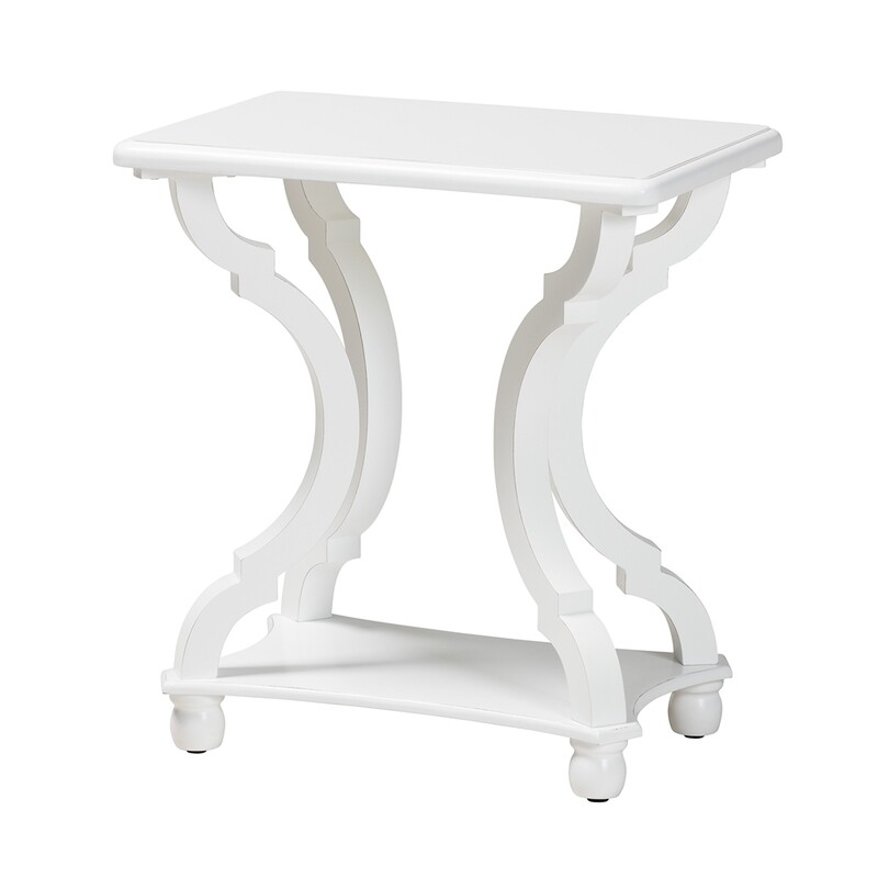 BAXTON STUDIO CIANNA CLASSIC AND TRADITIONAL WHITE WOOD END TABLE