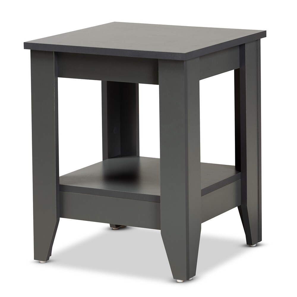 BAXTON STUDIO AUDRA MODERN AND CONTEMPORARY GREY FINISHED WOOD LIVING ROOM END TABLE