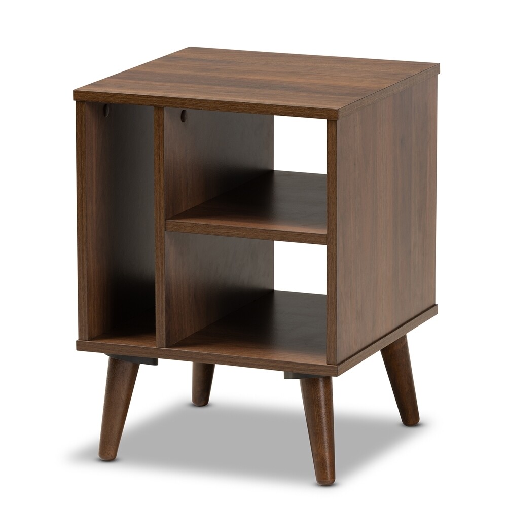 BAXTON STUDIO SAMI MID-CENTURY MODERN WALNUT FINISHED WOOD END TABLE