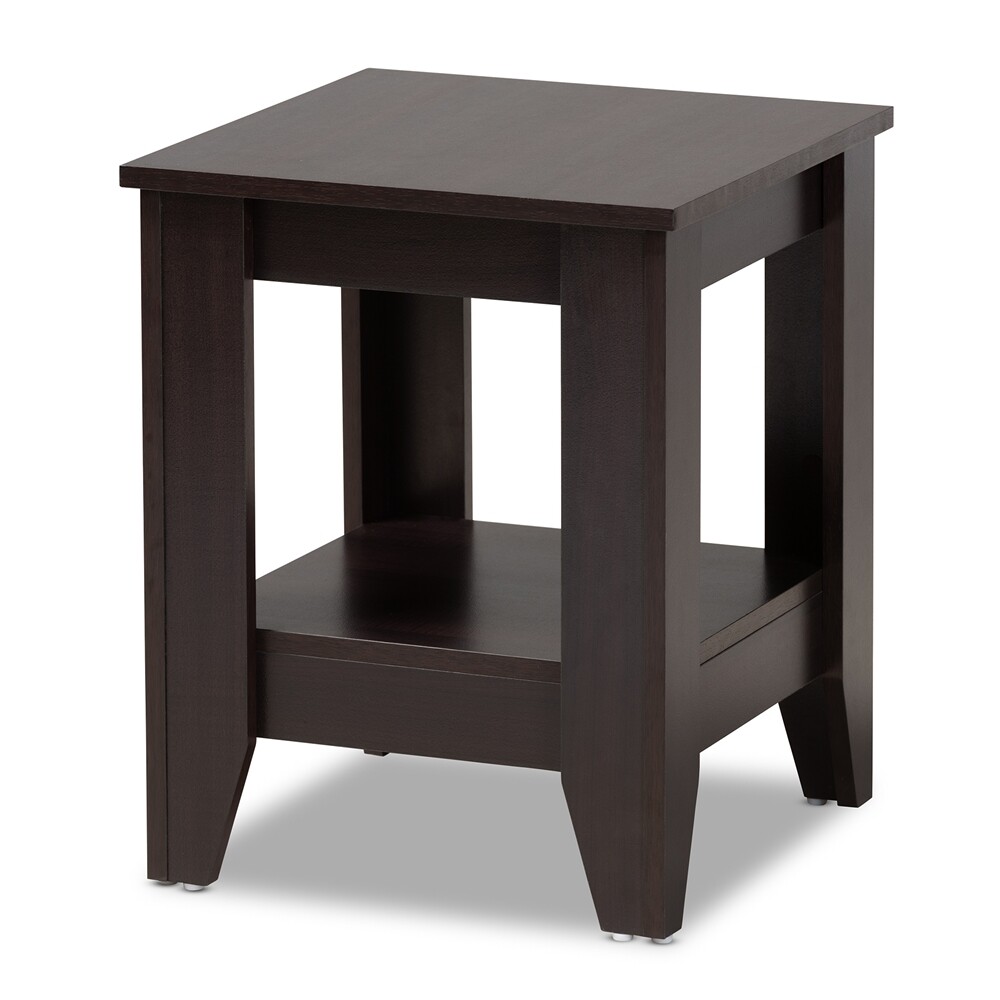 BAXTON STUDIO AUDRA MODERN AND CONTEMPORARY DARK BROWN FINISHED WOOD END TABLE