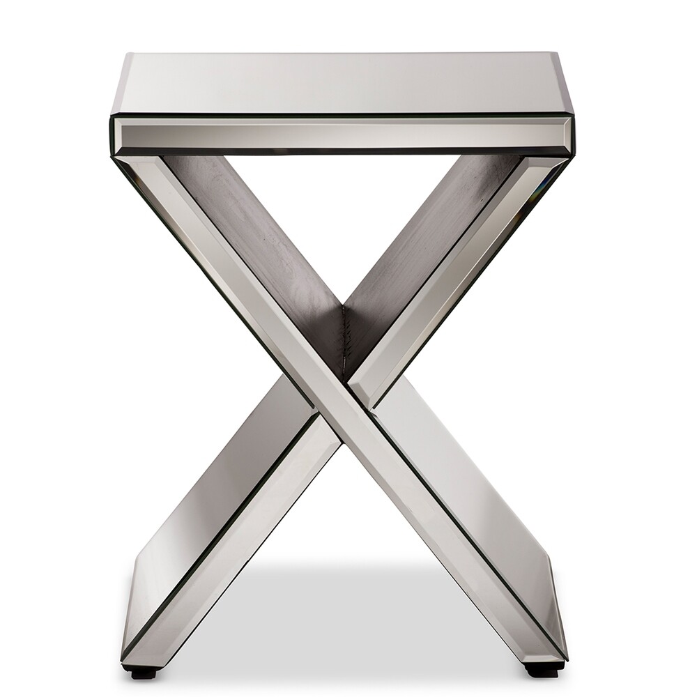 BAXTON STUDIO MORRIS MODERN AND CONTEMPORARY HOLLYWOOD REGENCY GLAMOUR STYLE ACCENT SIDE TABLE
