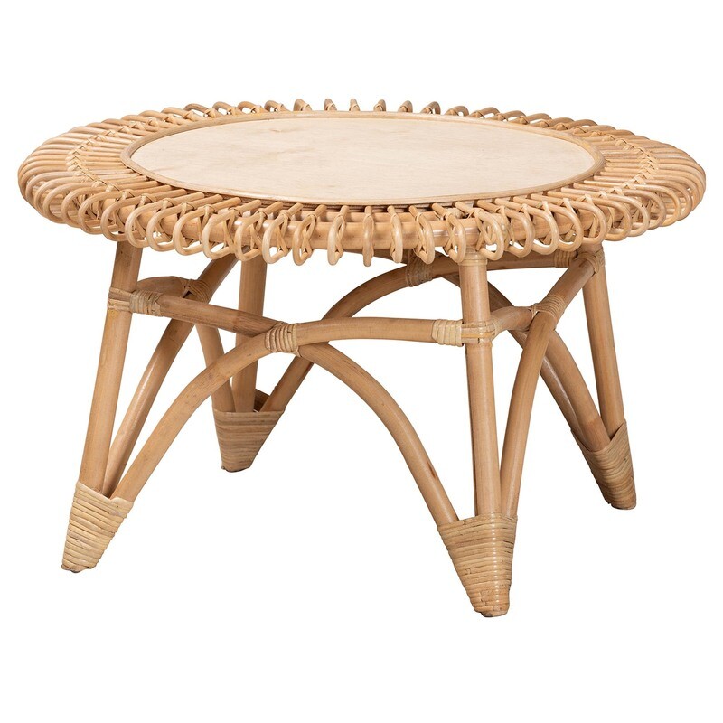 BALI & PARI ELANI MODERN BOHEMIAN NATURAL RATTAN COFFEE TABLE BALI & PARI ELANI MODERN BOHEMIAN NATURAL RATTAN COFFEE TABLE