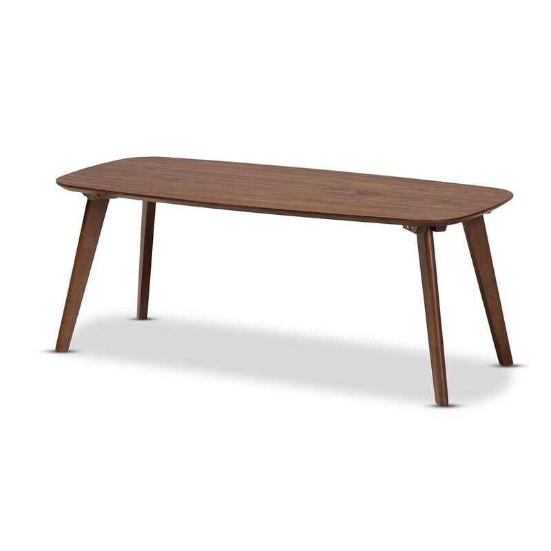 BAXTON STUDIO DAHLIA MID-CENTURY MODERN WALNUT FINISHED COFFEE TABLE