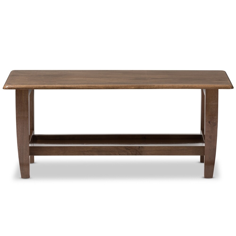 BAXTON STUDIO PIERCE MID-CENTURY MODERN WALNUT FINISHED BROWN WOOD COFFEE TABLE