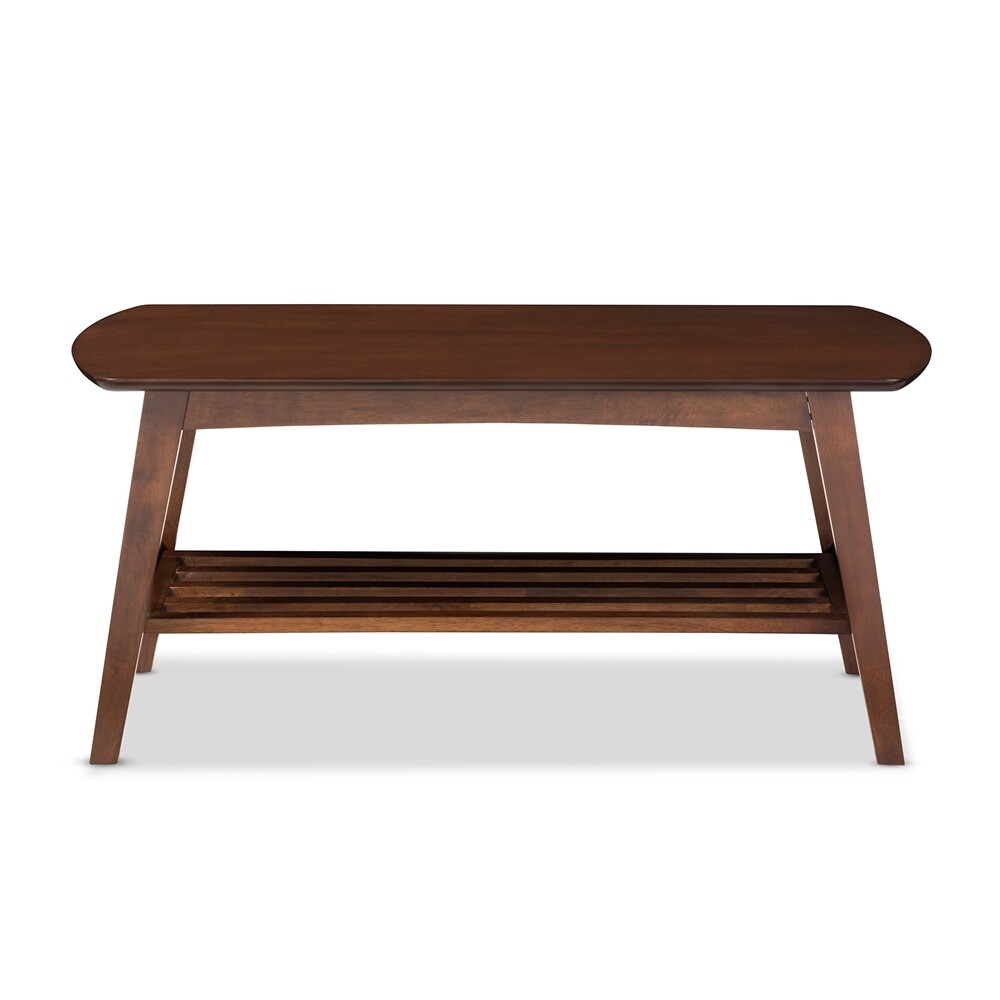BAXTON STUDIO SACRAMENTO MID-CENTURY MODERN SCANDINAVIAN STYLE DARK WALNUT COFFEE TABLE