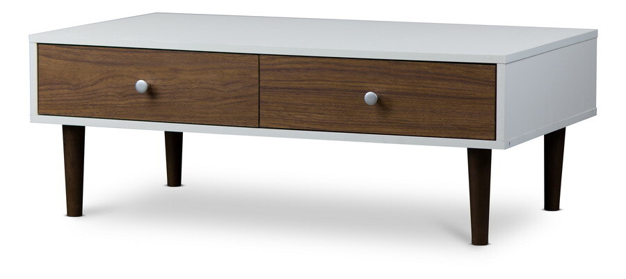 BAXTON STUDIO GEMINI WOOD CONTEMPORARY COFFEE TABLE