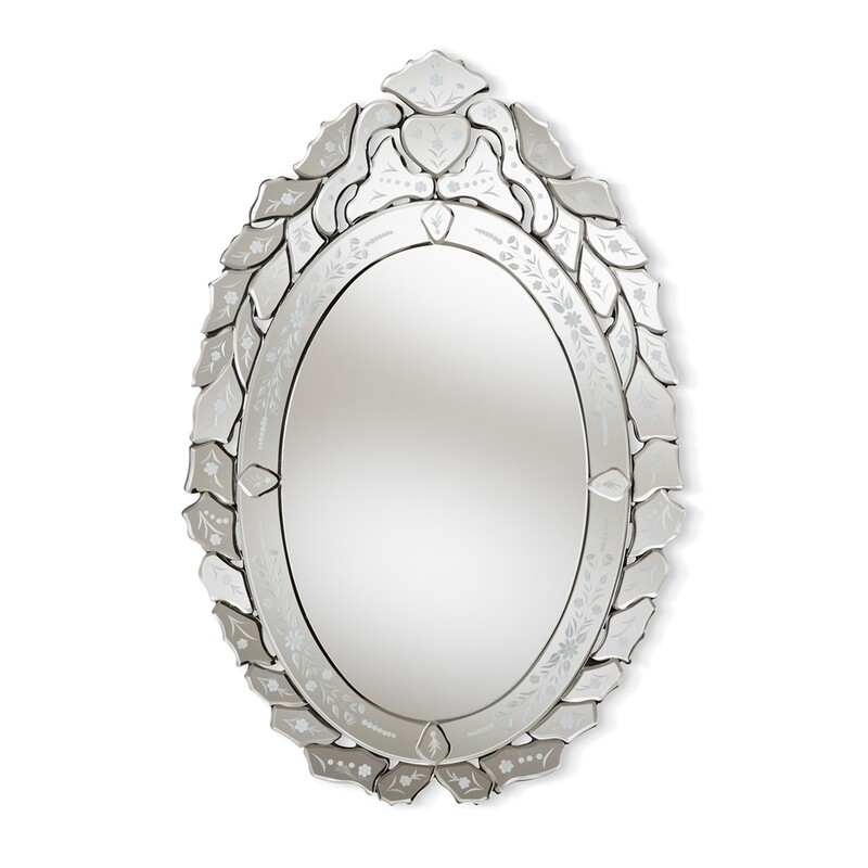 BAXTON STUDIO LIVIA CLASSIC AND TRADITIONAL SILVER FINISHED VENETIAN STYLE ACCENT WALL MIRROR