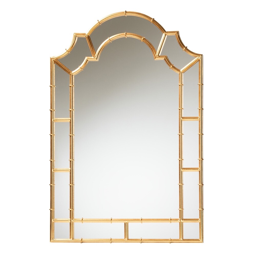 BAXTON STUDIO BEDIVERE MODERN GLAM AND LUXE ANTIQUE GOLDLEAF METAL ACCENT WALL MIRROR

Item #: RXW-10738