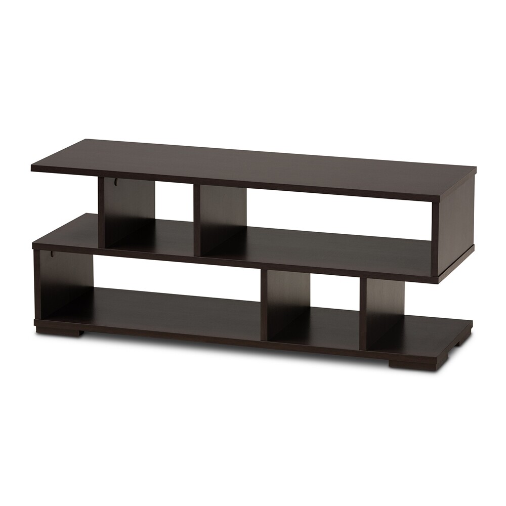 BAXTON STUDIO ARNE MODERN AND CONTEMPORARY DARK BROWN FINISHED WOOD TV STAND
