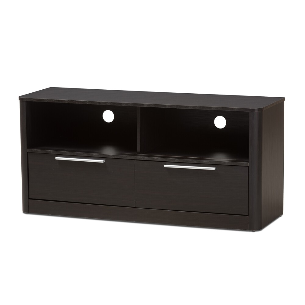 BAXTON STUDIO CARLINGFORD MODERN AND CONTEMPORARY ESPRESSO BROWN FINISHED WOOD 2-DRAWER TV STAND