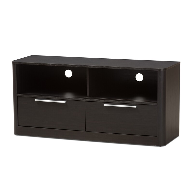 BAXTON STUDIO CARLINGFORD MODERN AND CONTEMPORARY ESPRESSO BROWN FINISHED WOOD 2-DRAWER TV STAND