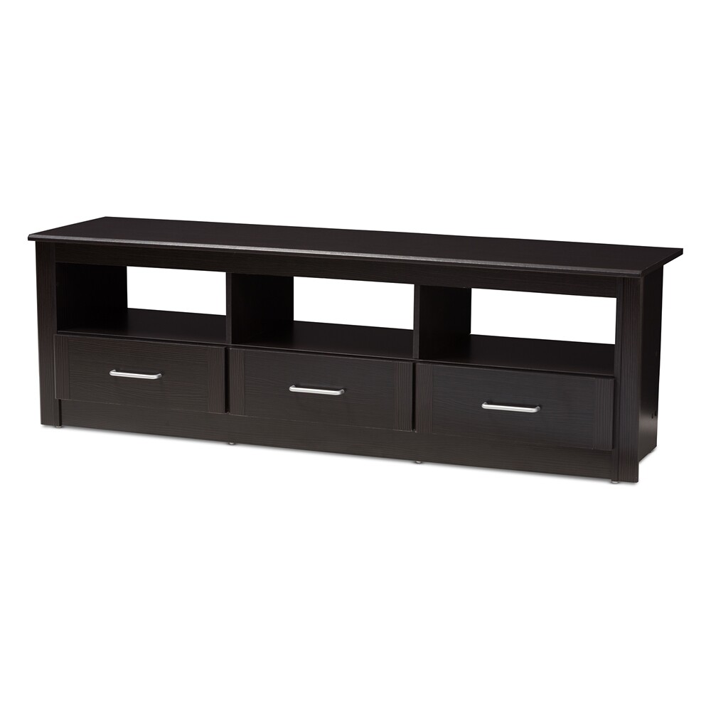 BAXTON STUDIO RYLEIGH MODERN AND CONTEMPORARY WENGE BROWN FINISHED TV STAND