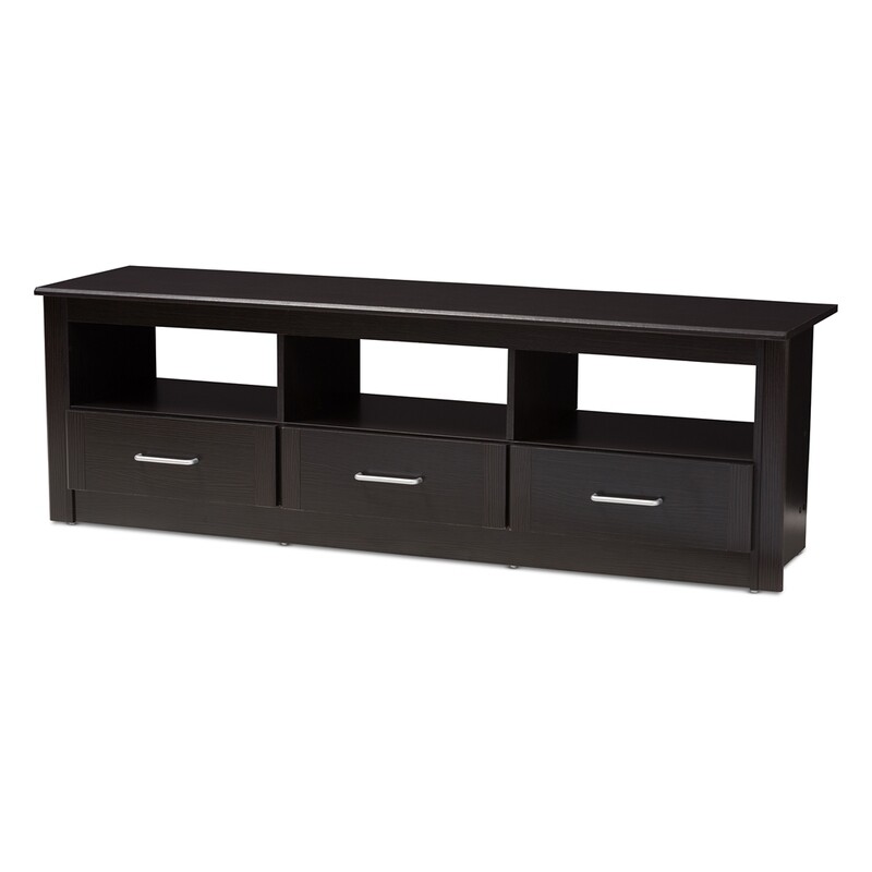 BAXTON STUDIO RYLEIGH MODERN AND CONTEMPORARY WENGE BROWN FINISHED TV STAND