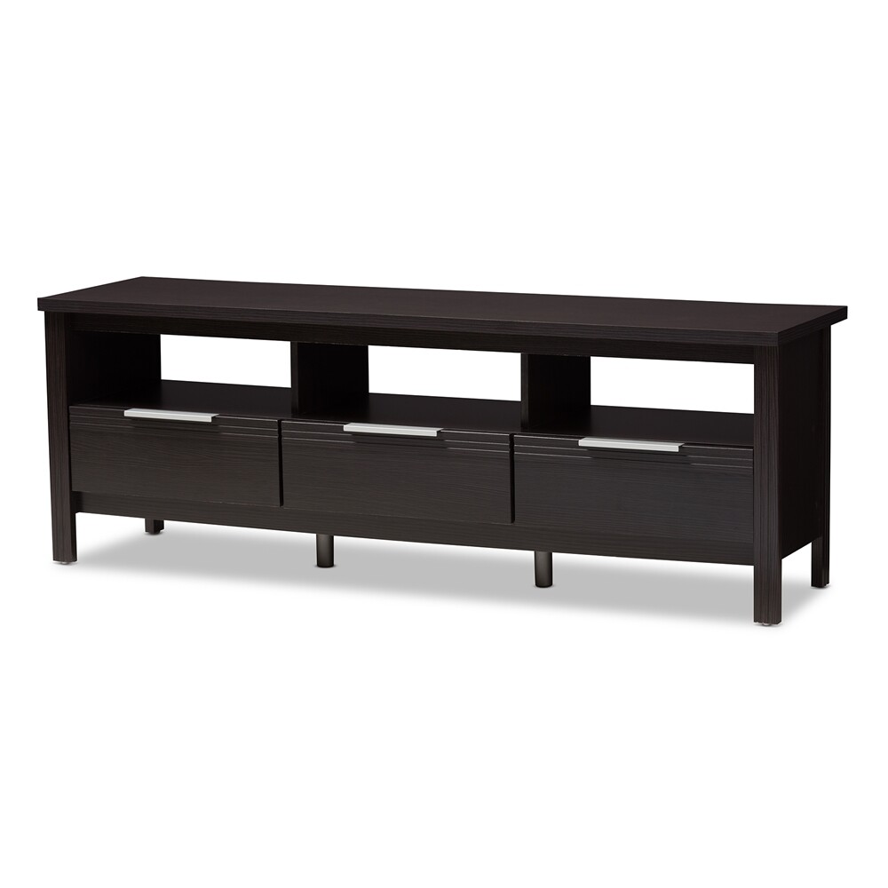BAXTON STUDIO ELAINE MODERN AND CONTEMPORARY WENGE BROWN FINISHED TV STAND