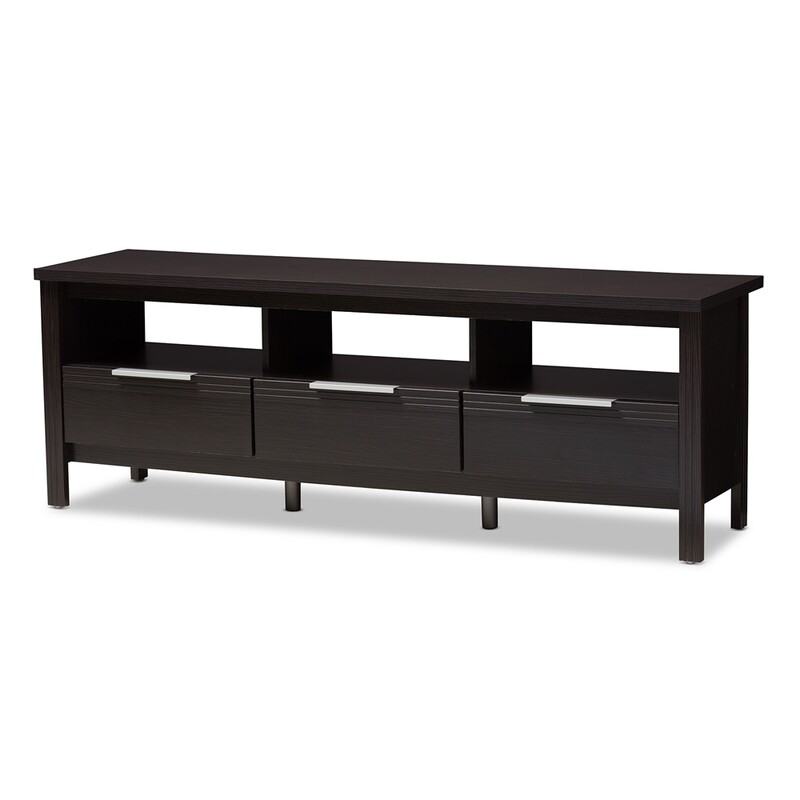 BAXTON STUDIO ELAINE MODERN AND CONTEMPORARY WENGE BROWN FINISHED TV STAND