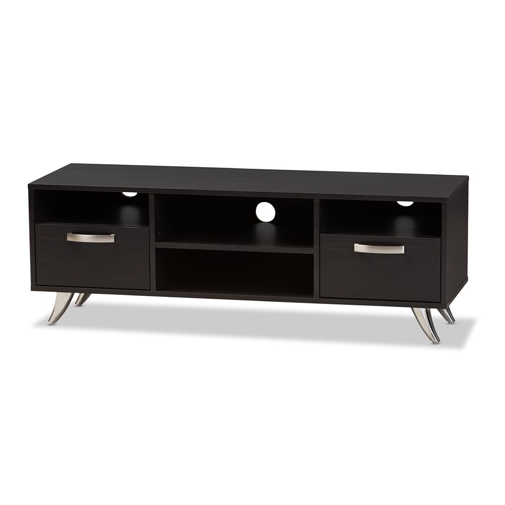 BAXTON STUDIO WARWICK MODERN AND CONTEMPORARY ESPRESSO BROWN FINISHED WOOD TV STAND