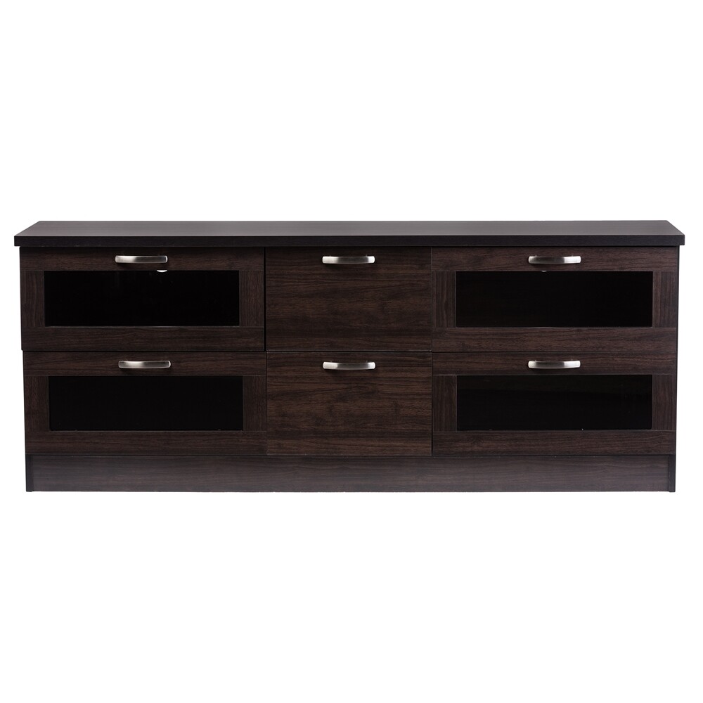 BAXTON STUDIO ADELINO 63 INCHES DARK BROWN WOOD TV CABINET WITH 4 GLASS DOORS AND 2 DRAWERS

Item #: TV834133-Wenge