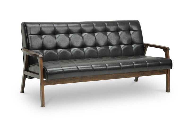 BAXTON STUDIO MID-CENTURY MASTERPIECES SOFA-BROWN BAXTON STUDIO MID-CENTURY MASTERPIECES SOFA-BROWN