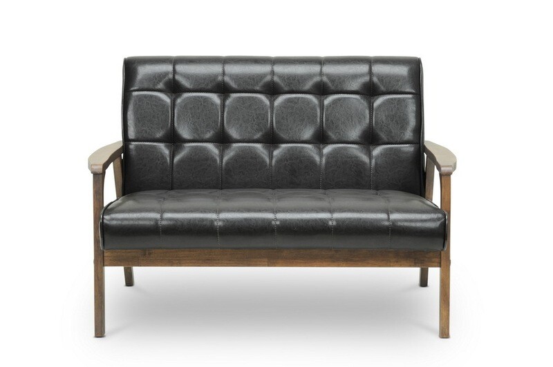 BAXTON STUDIO MID-CENTURY MASTERPIECES LOVESEAT-BROWN BAXTON STUDIO MID-CENTURY MASTERPIECES LOVESEAT-BROWN