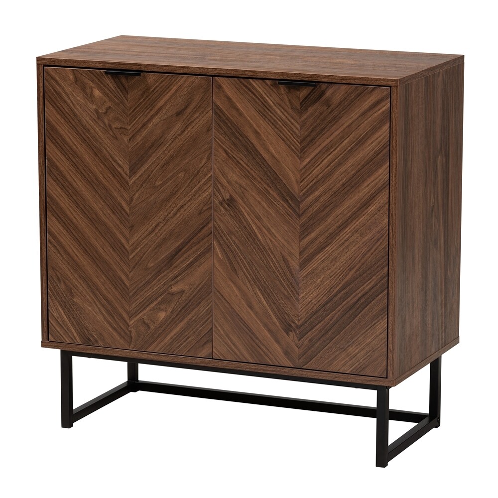 BAXTON STUDIO SADIA MODERN WALNUT BROWN FINISHED WOOD STORAGE CABINET