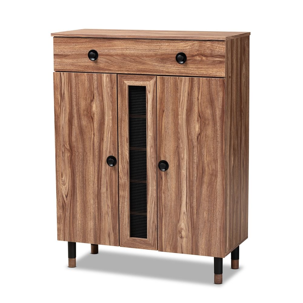 BAXTON STUDIO VALINA MODERN AND CONTEMPORARY 2-DOOR WOOD ENTRYWAY SHOE STORAGE CABINET WITH DRAWER