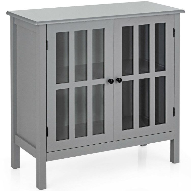 Glass Door Sideboard Console Storage Buffet Cabinet