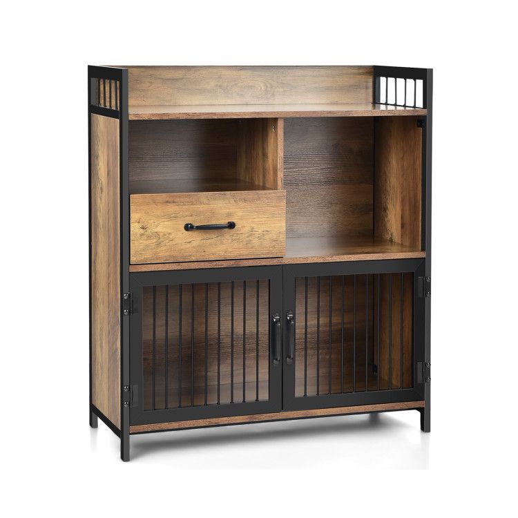 Buffet Cabinet with Drawer and Wood Storage Shelf for Kitchen Buffet Cabinet with Drawer and Wood Storage Shelf for Kitchen