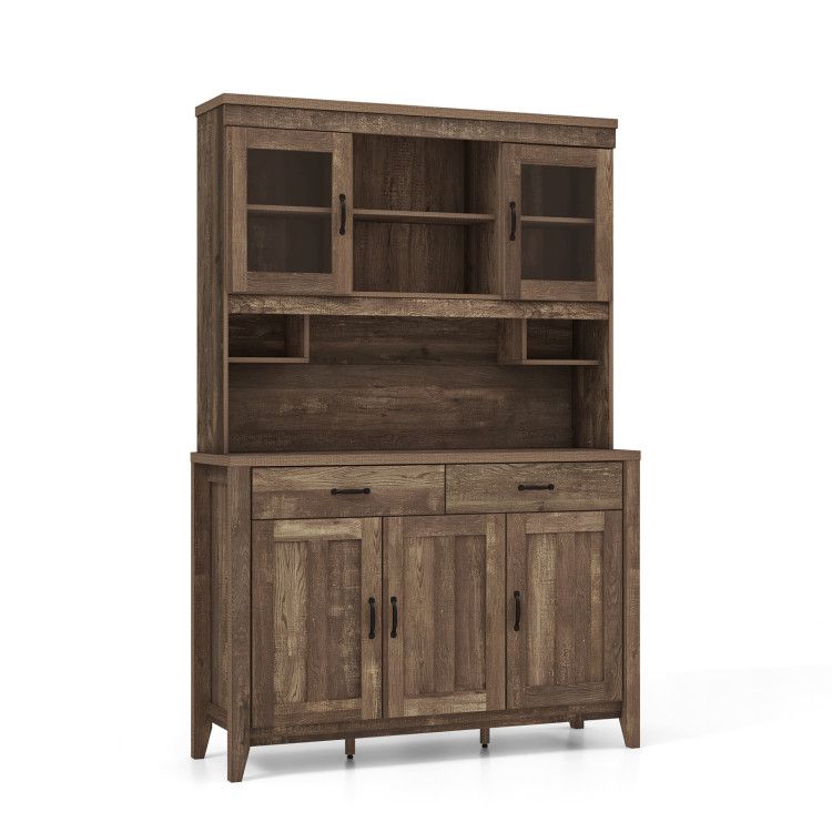 Kitchen Freestanding Hutch Cabinet with Microwave Countertop Kitchen Freestanding Hutch Cabinet with Microwave Countertop