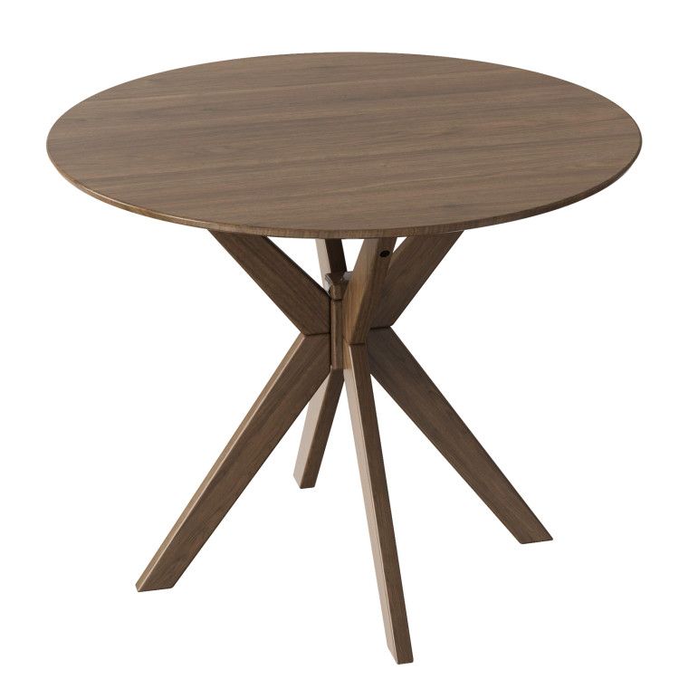 36 Inch Round Wood Dining Table with Intersecting Pedestal Base 36 Inch Round Wood Dining Table with Intersecting Pedestal Base