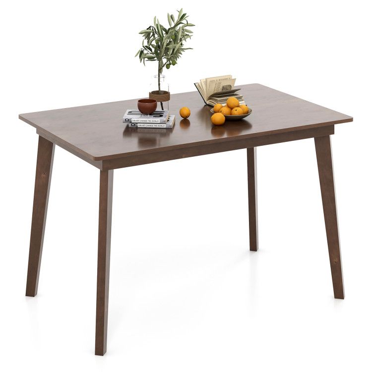 48 Inch Wooden Dining Table with Rubber Wood Legs for 4 People