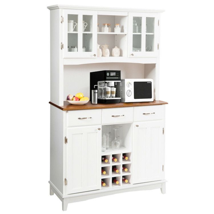 Kitchen Storage Cabinet Cupboard with Wine Rack and Drawers Kitchen Storage Cabinet Cupboard with Wine Rack and Drawers
