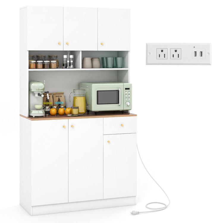 71 Inch Tall Pantry Cabinet with Outlets for Dining Room 71 Inch Tall Pantry Cabinet with Outlets for Dining Room