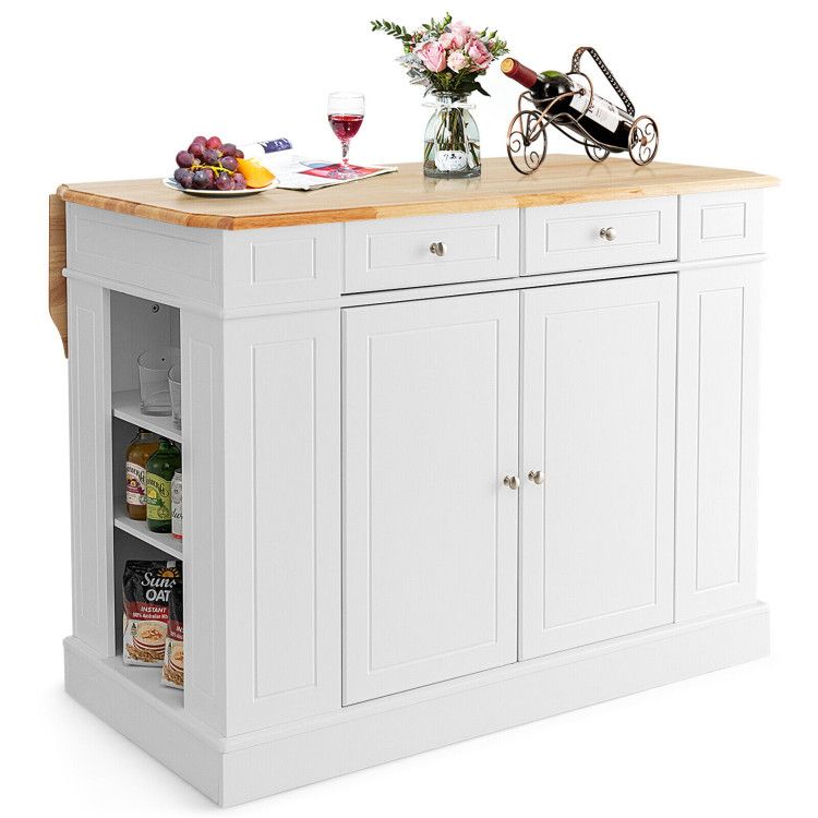 Kitchen Island with Storage and 3-Level Adjustable Shelves Kitchen Island with Storage and 3-Level Adjustable Shelves