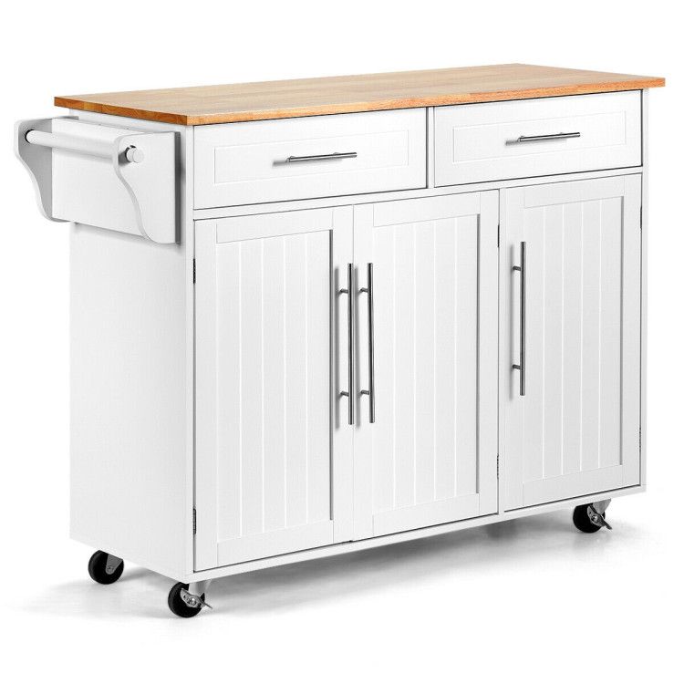 Kitchen Island Cart with Knife Block and Lockable Castors Kitchen Island Cart with Knife Block and Lockable Castors