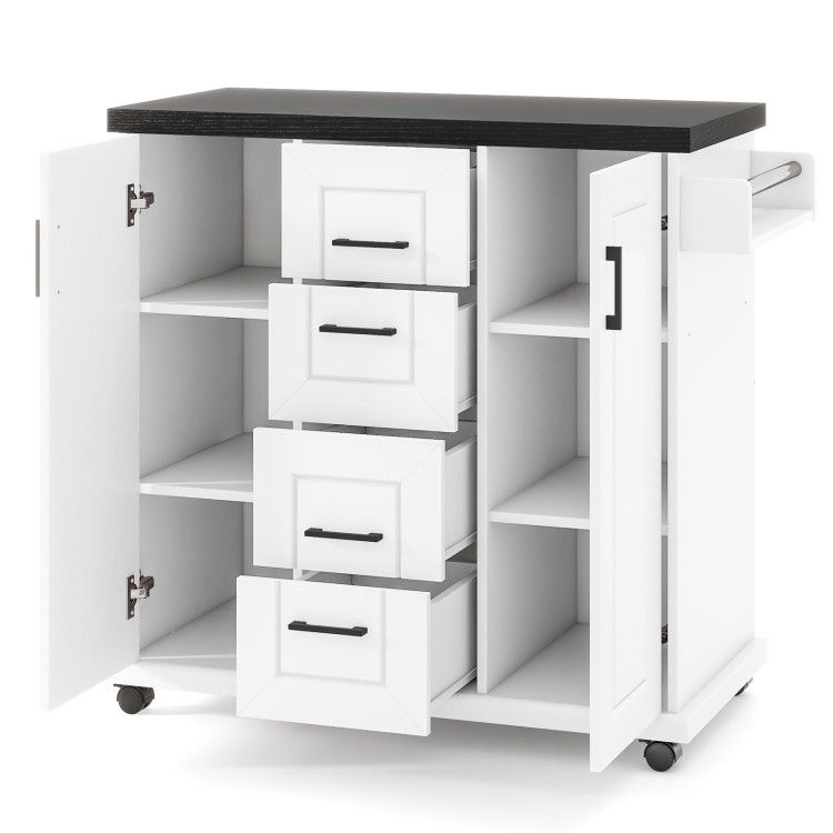 Rolling Kitchen Island Cart on Wheels with Storage Cabinets Rolling Kitchen Island Cart on Wheels with Storage Cabinets