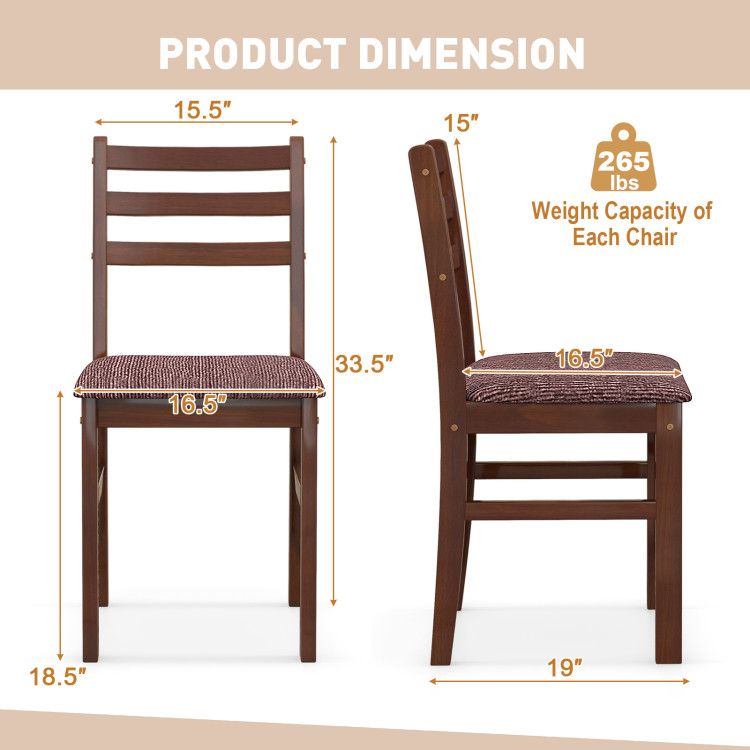 Set of 2 Mid-Century Wooden Dining Chairs