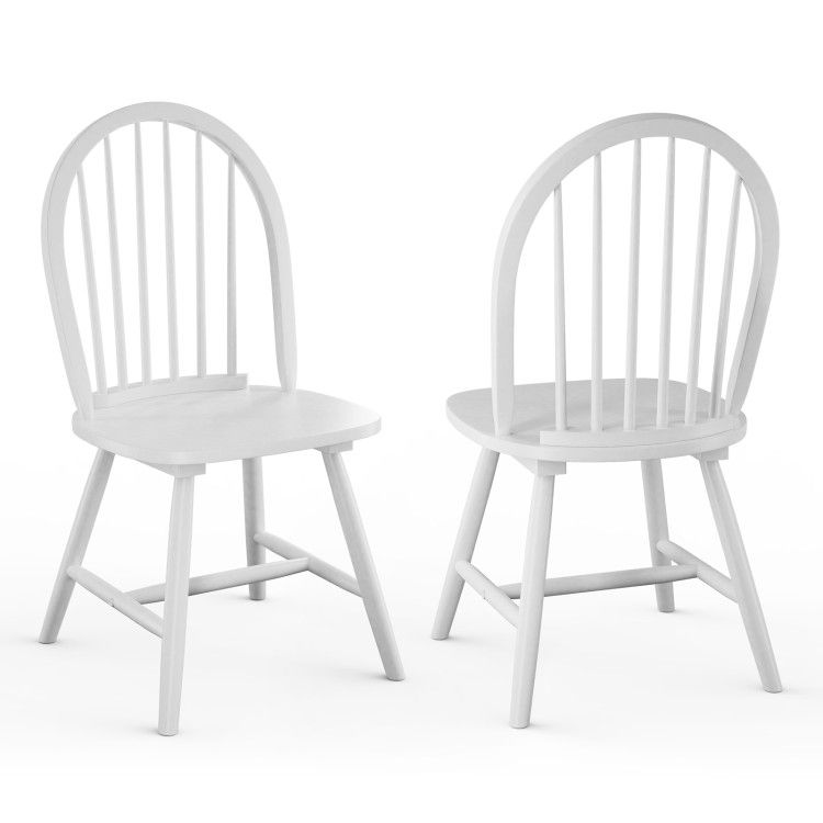 Set of 2 Vintage Wood Chair with Spindle Back for Dining Room